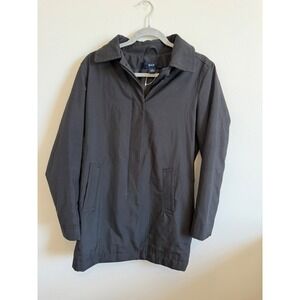 Gap Womens Black Mid Length Trench Coat Hidden Button Front Jacket Small RN54023